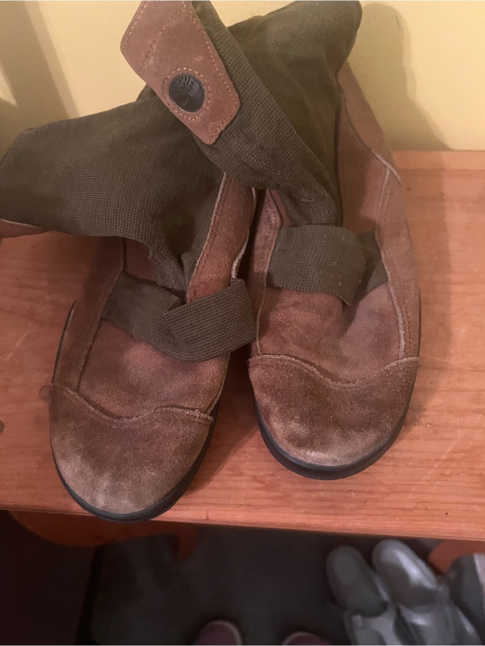 Timberland Brown Suede Chukka Boots with Olive Fabric Panels